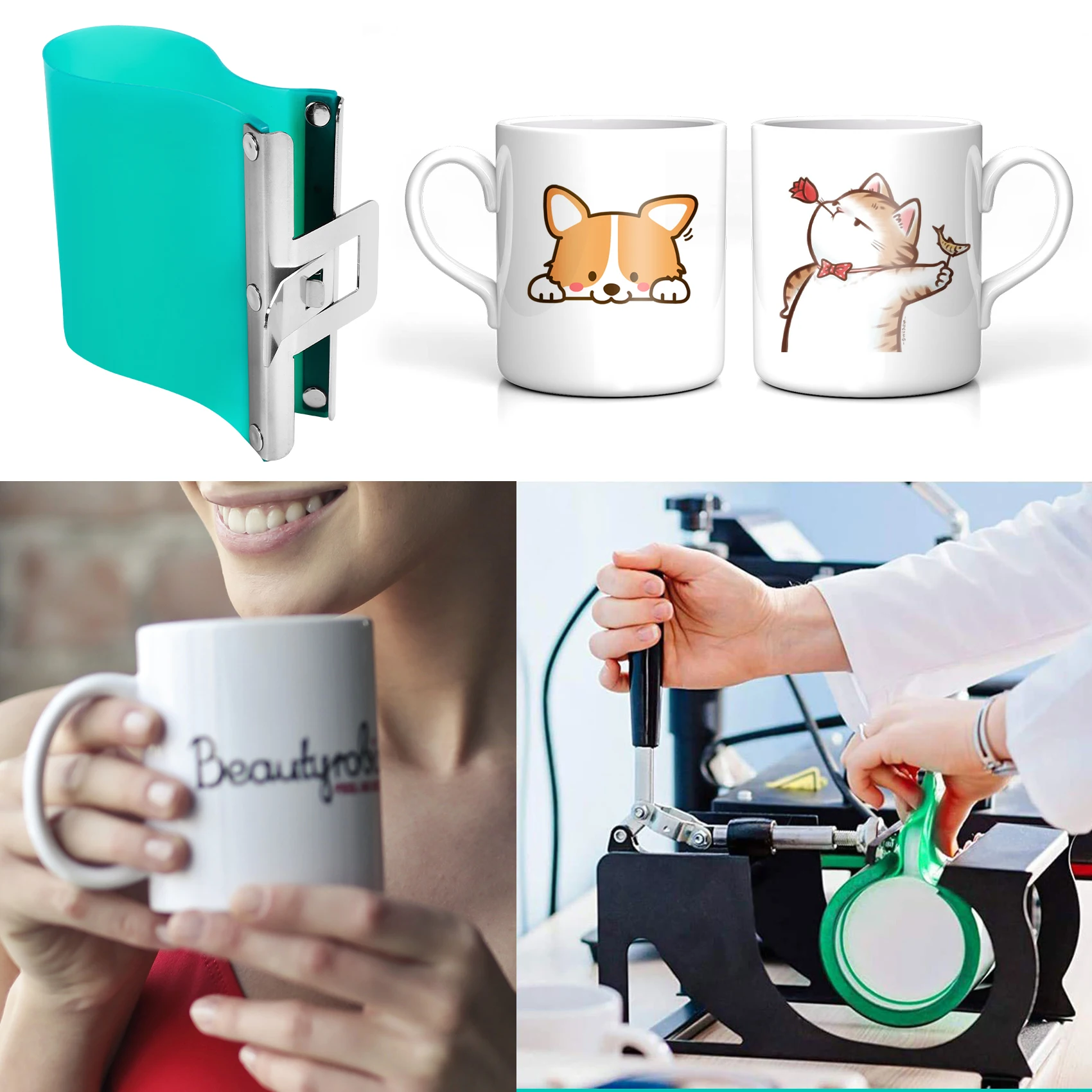 3Pcs 3D Sublimation Printer Silicon Mug Wraps Clamps 11OZ Mug Silicone Mould Fixture Mug for 3D Sublimation Mug Printing