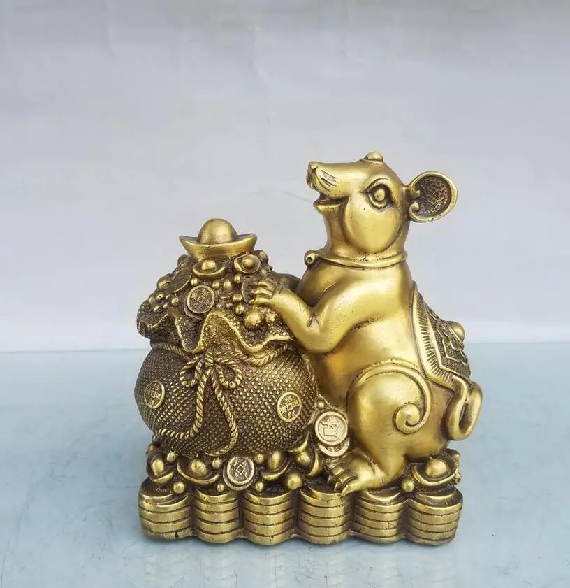 

Pure copper coin treasure rat cornucopia decoration Zodiac rat prosperous fortune home feng shui shop opening auspicious gift