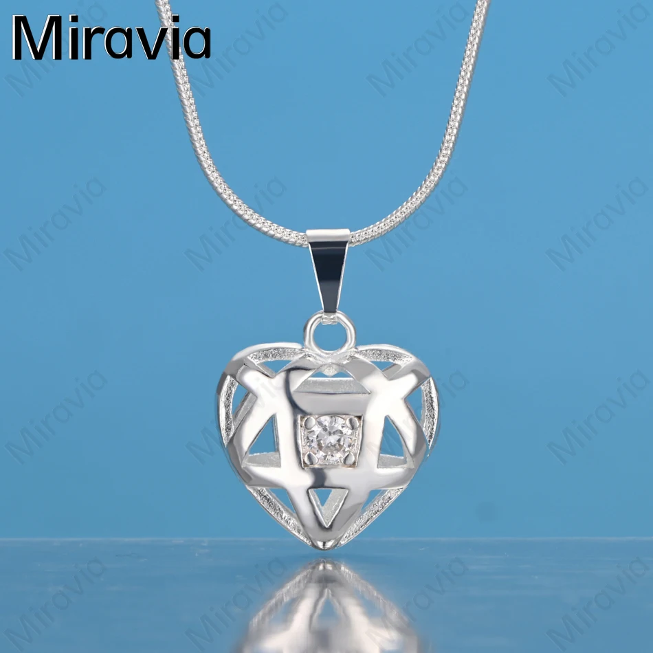 

Miravia 925 Sterling Silver Hollow Zircon Heart Pendant Necklace Women'S Unique Gift Versatile Banquet Jewelry
