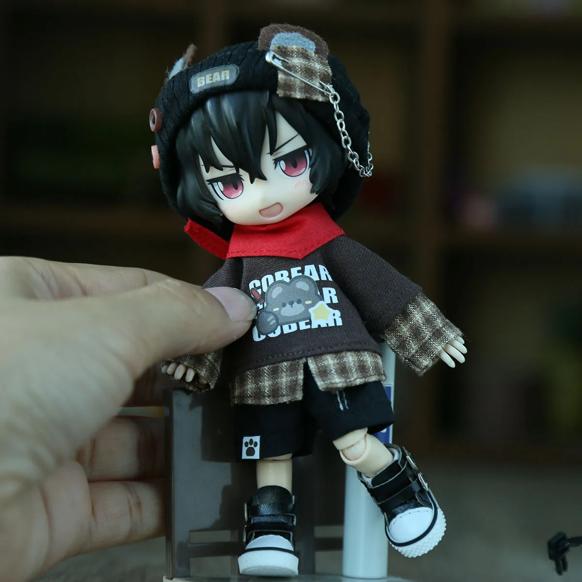 Nouveau Ob11 poupée mignon ours gilet ensemble vêtements avec chapeau pour Penny, Nendoroids Ob11, Mollys, Obitsu 11, Ymy poupée