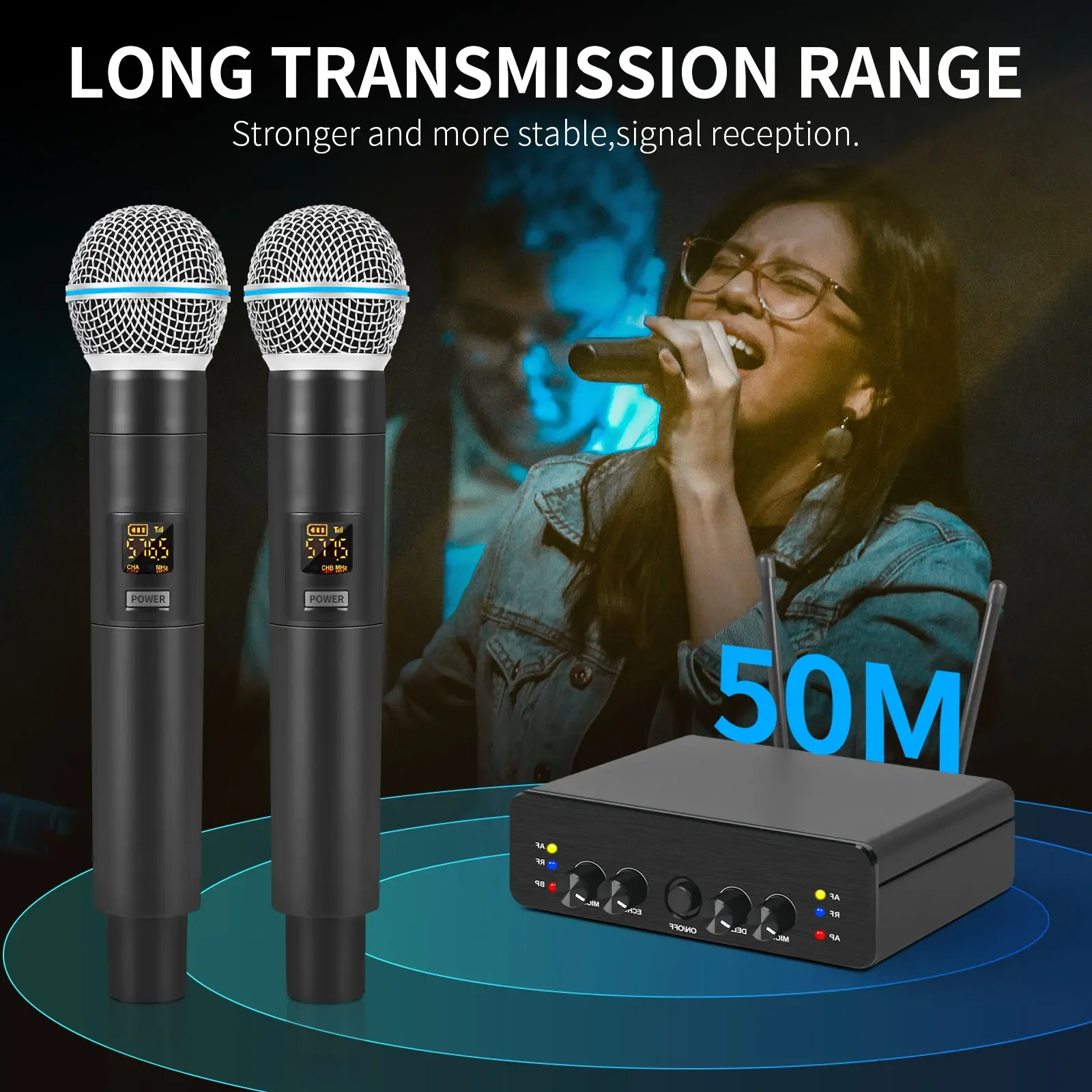 XTUGA GAW-P1 UHF Профессиональная беспроводная микрофонная система Независимая двухканальная 2-ручная система для дома Караоке Церковная свадьба