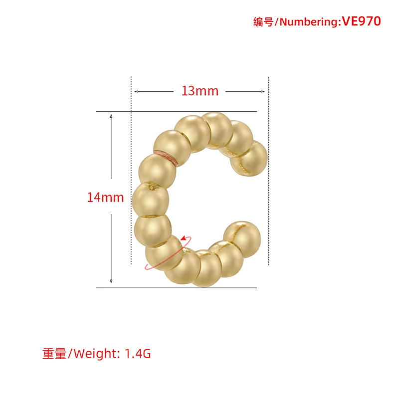 ZHUKOU C shape Female Ear Cuffs No Piercings earrings fake cartilage earring for Women Fashion 2023 Jewelry wholesale VE963