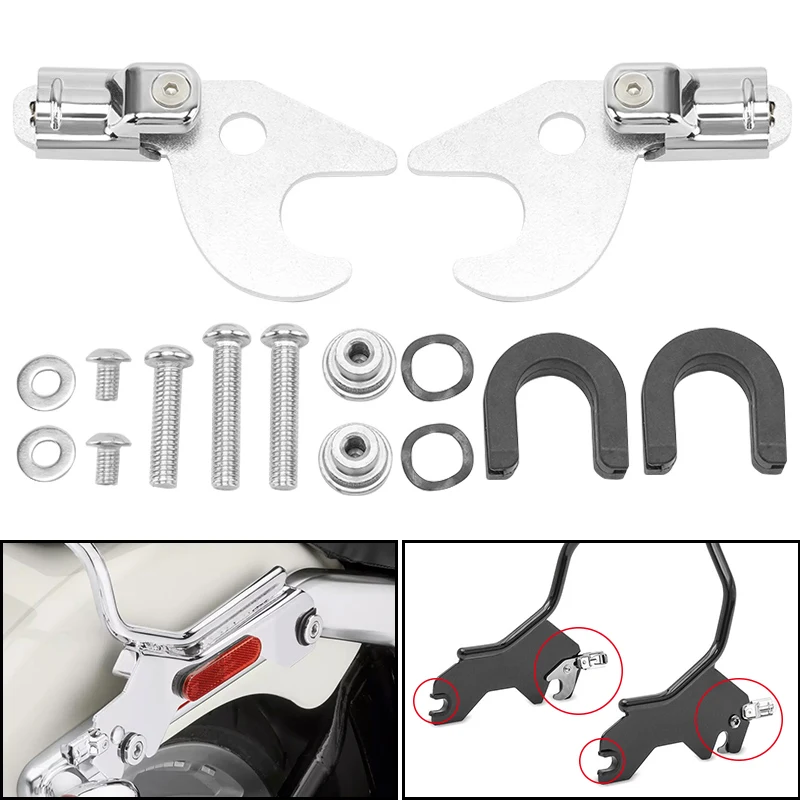

Motorcycle Sissy Bar Backrest Luggage Rack Docking Hardware Kit Point Bushing For Harley Softail Slim Street Bob Deluxe 2018-UP