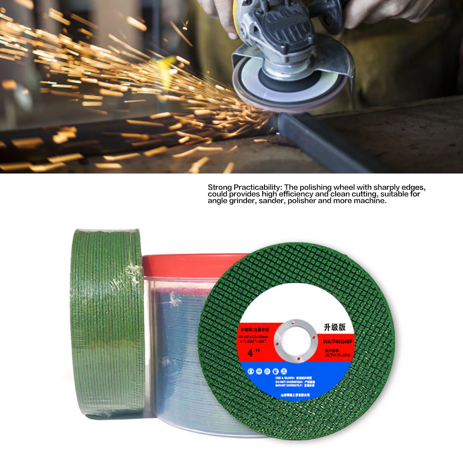 

107mmCut Off Wheels, Grinding Wheel Impact Resistant Sharply Hard Wearing Stainless Steel Cutting Disc Angle Grinder Accessories
