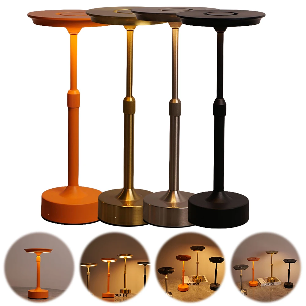 

Беспроводная настольная лампа с сенсорным управлением, перезаряжаемая, регулируемая по высоте, ночник, лампа для чтения для ресторана/патио/улицы