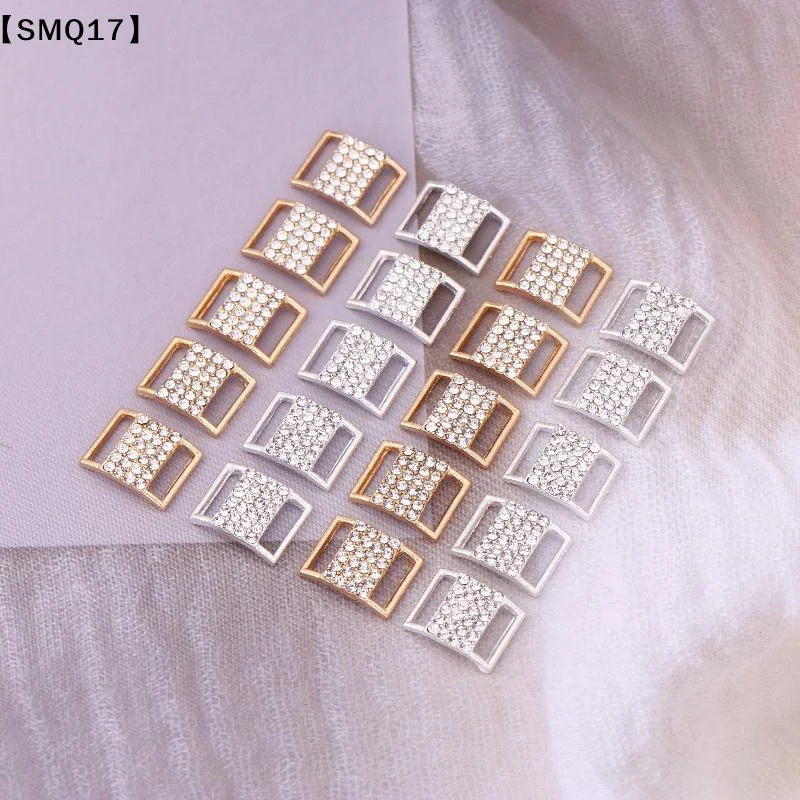 10Pcs 10*15MM Rhinestone Bikini Connector Buckle Alloy Chain Swimwear Decorative Rhinestone Buckle DIY Jewelry Accessories【SMQ】