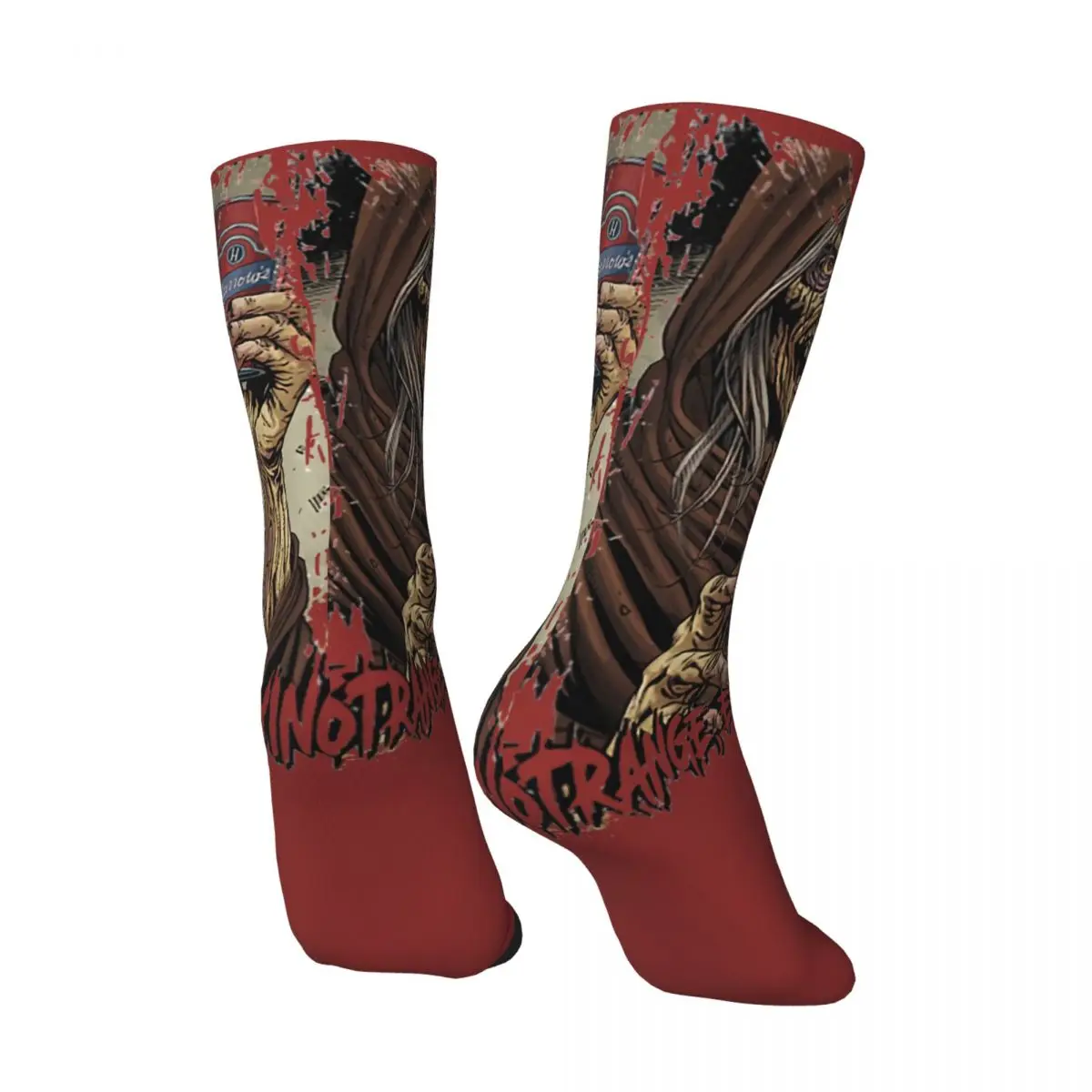 Funny Crazy Compression Sock for Men Strange Hip Hop Vintage Creepshow Billy 1982 Horror Film Seamless Printed Boys Crew Sock