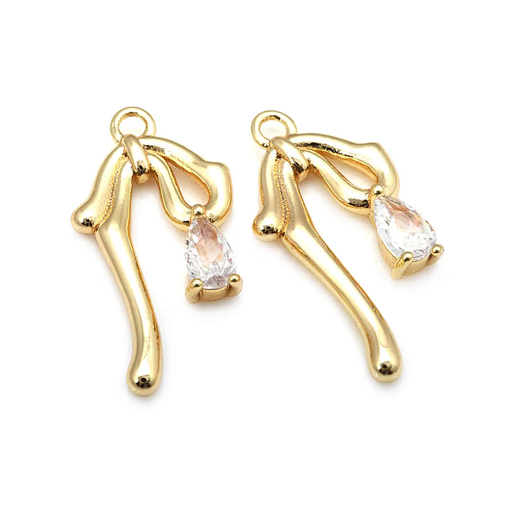 18K Gold Color Brass Bow-knot Charms Pendants High Quality Necklace Earrings Diy Jewelry Accessories Rosediy official-website