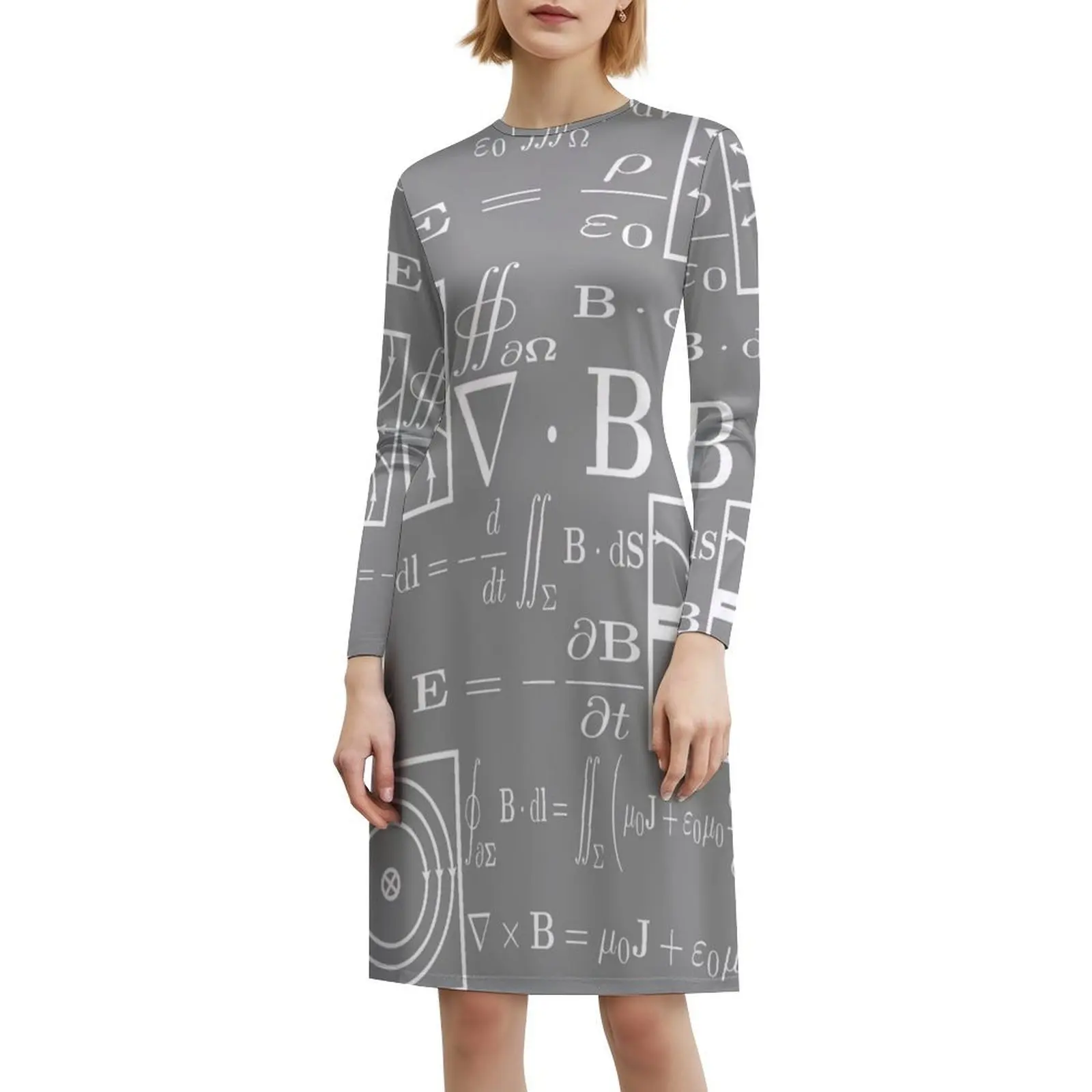 فستان ماكسويل معادلات بوهيمية بدون أكمام متعدد الطباعات لحفلات عطلة الشاطئ فستان جيمس كليرك ماكسويل كارل فريدريش #6