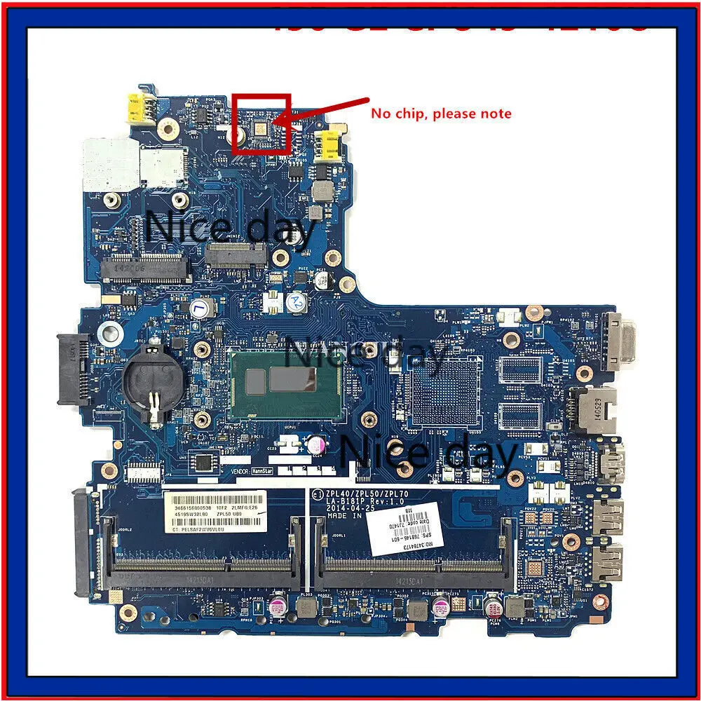 For HP Probook 450 G2 Laptop Motherboard with CPU i5-4210U LA-B181P 100% Working