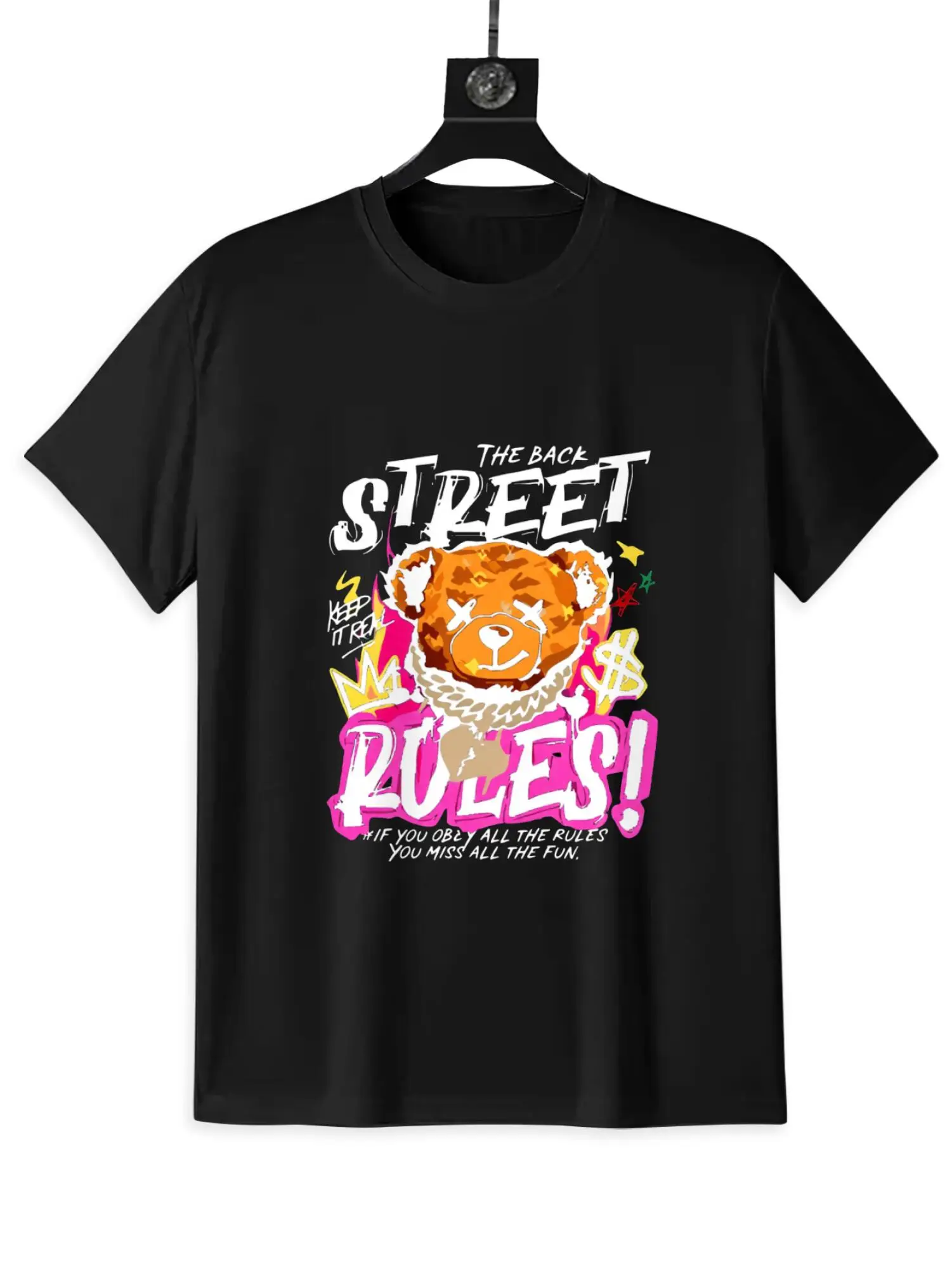 

Футболка Streetwear с рисунком плюшевого мишки — футболка в крутом стиле Urban Street Rules