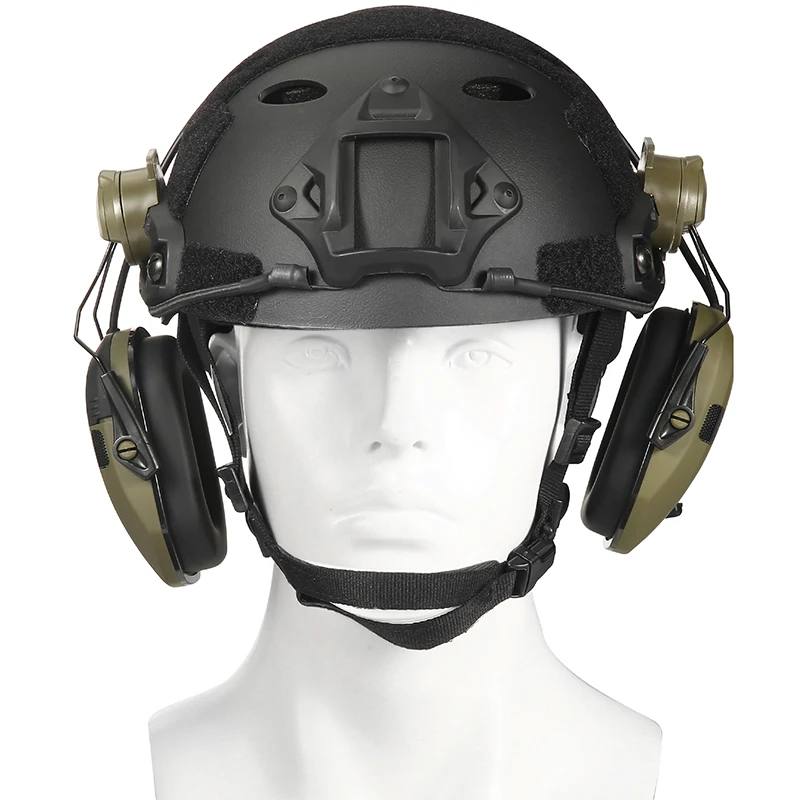 Electronic Shooting Headset Helmet Mounted Version Hunting Pickup and Noise Reduction Tactical Headset Hearing Protection