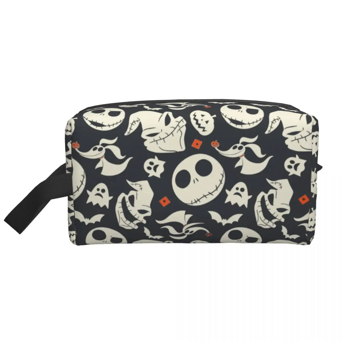 Niestandardowa kosmetyczka podróżna Jack Skellington Koszmar przed świętami Bożego Narodzenia Kosmetyczny organizator na przybory do makijażu Etui