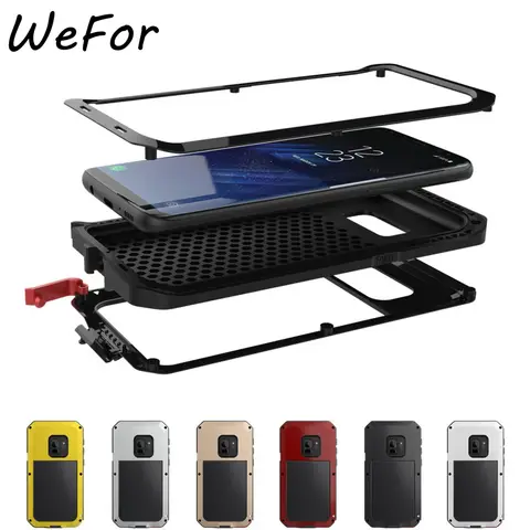 Custodia protettiva resistente in metallo Doom Armor di lusso per Samsung Galaxy S5 S6 S7 Nota 9 3 4 5 8 Edge S8 S9 Plus Cover antiurto