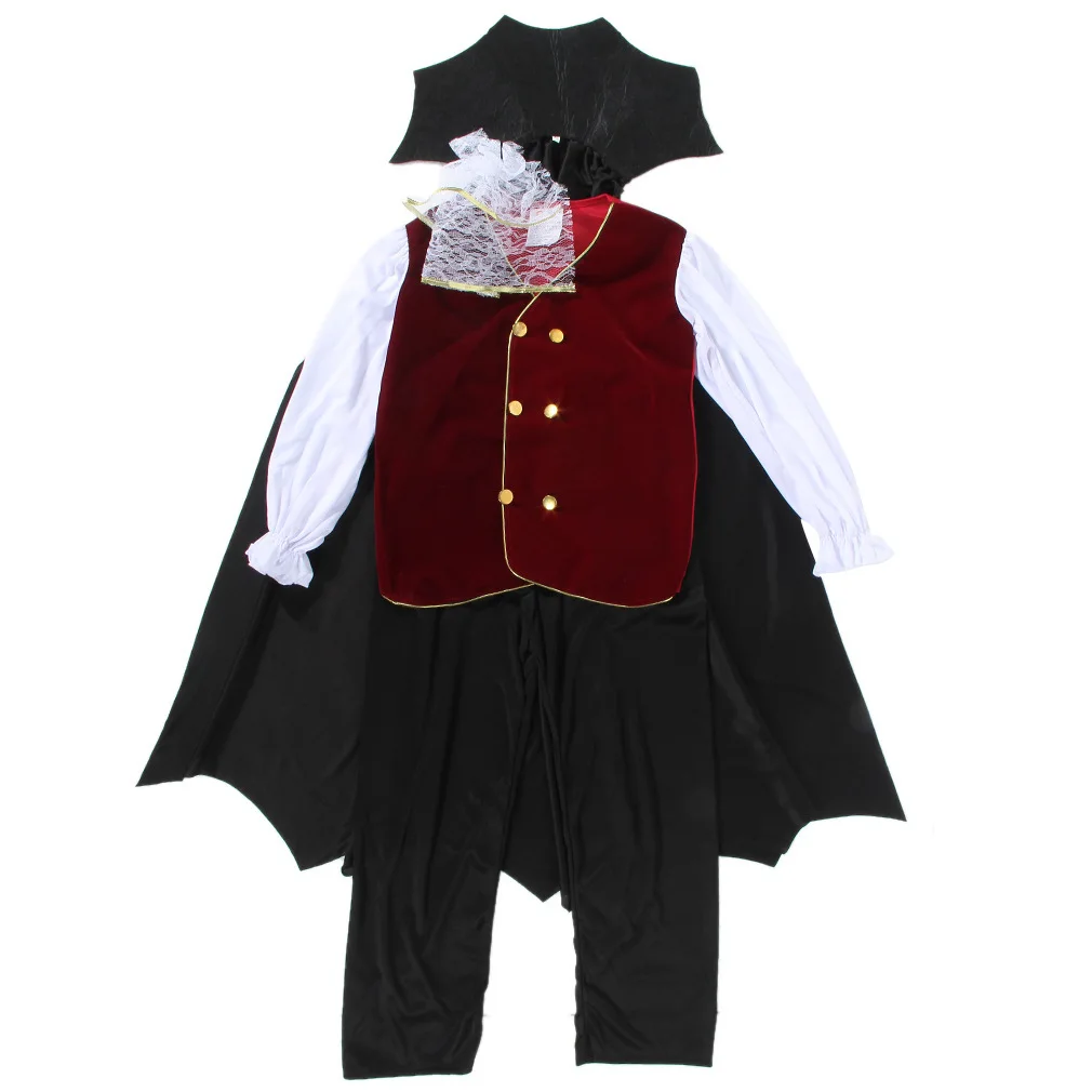 Vampir-Teufel-Halloween-Outfit für kleine Jungen, Samtweste, Umhang, Hose für Kinder, Karneval, Geburtstag, Schule, Cosplay-Set – Detail 4