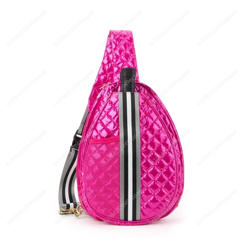 Large Racket Tennis Paddle Tote Puffer Quilted Sports Pickle Ball Sling Bag crossbody bag for girls