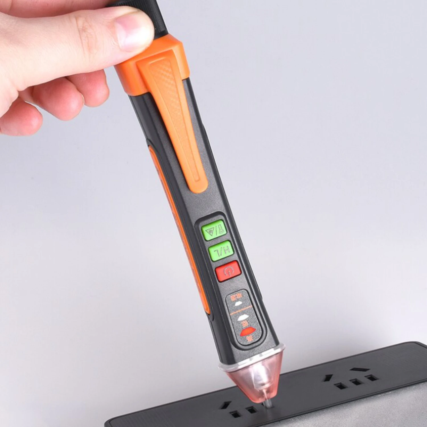 Reliable Intelligent Orange Non-Contact Voltage Tester - Accurate Electrician Tool for AC Circuit Detection and Measurement, Adv