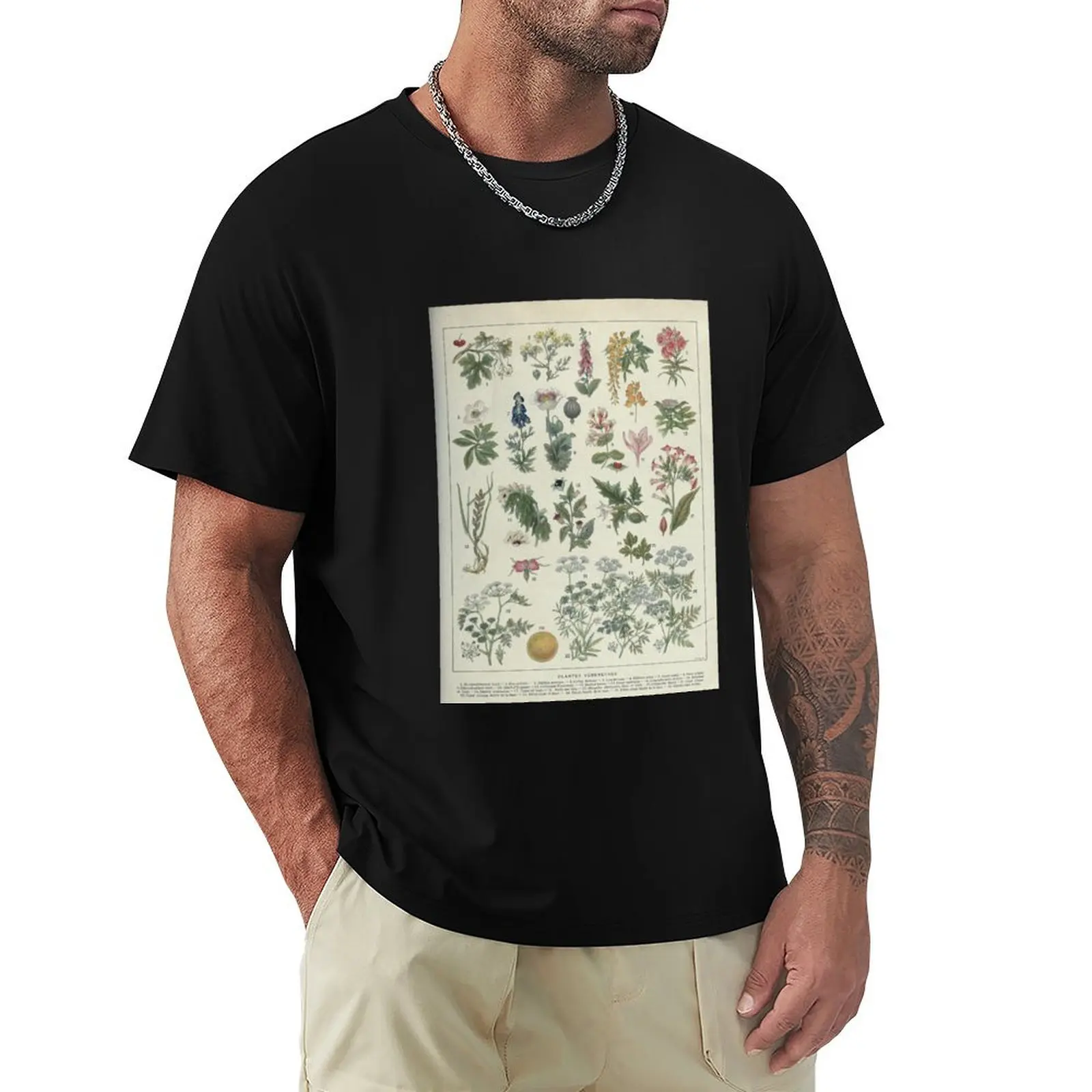 Poisonous plants, Plantes vénéneuses, Botanical illustration T-Shirt t shirt man designer T-Shirt