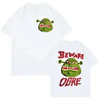 2025 New Classic Anime Movie Shrek Flat Print Short Sleeve Extra Large Double Print T-Shirt Men's Women's Retro T-Shirt Fashion