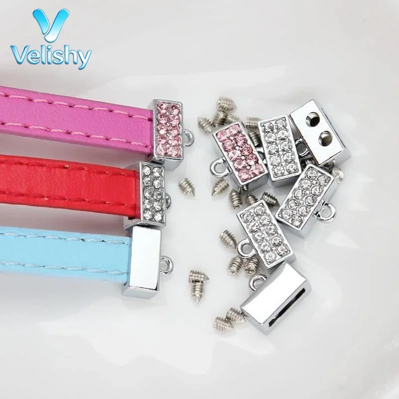 5/10Pcs 8mm Crystal Connector Charms DIY Jewelry Making Accessories For Bracelet Keychain Phone Chain Handmade Gift For Women