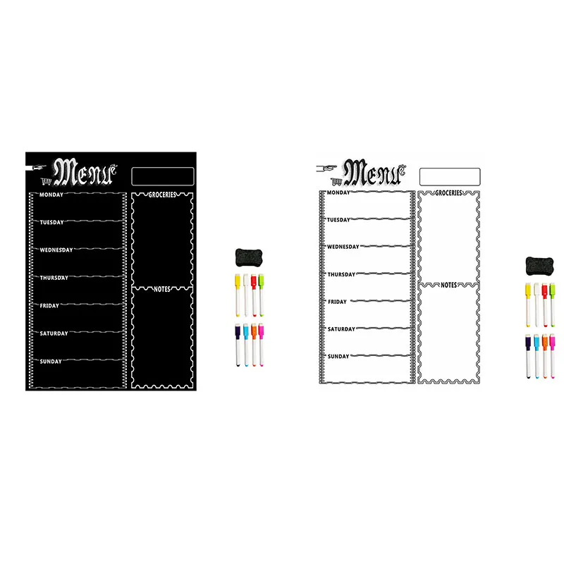 folha de quadro magnetico para geladeira geladeira multiuso quadro branco semanal calendario para planejamento de cardapios caneta a3 01