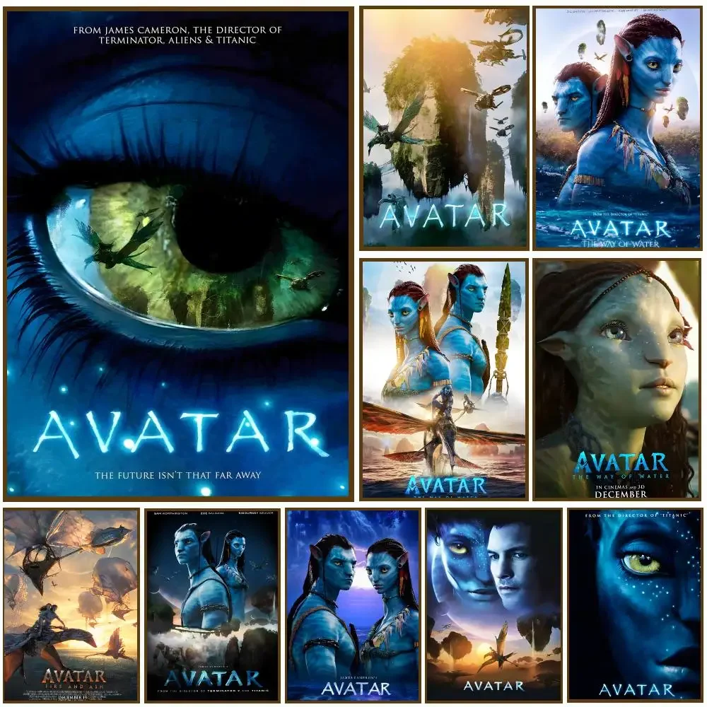 Avatar Movie Sci‑fi Fantasy Poster Self-adhesive Living Room Bedroom Party Bar Decor Moisture-proof Fade-resistant HD