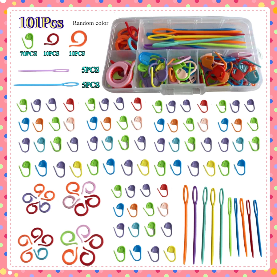 101 sztuk Multicolor żywica z tworzywa sztucznego małe klipsy Knitting szydełkowe markery blokowanie ścieg igła klip pierścienie do znakowania DIY przyrządy do szycia