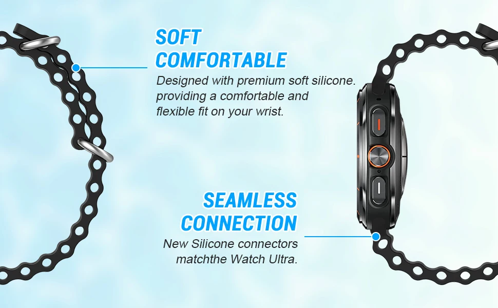 Ocean Band für Samsung Galaxy Watch 7 Ultra 47 mm Sport Silikonarmband Correa Gürtel für Samsung Galaxy Watch Ultra Armband 47 mm – Detail 2