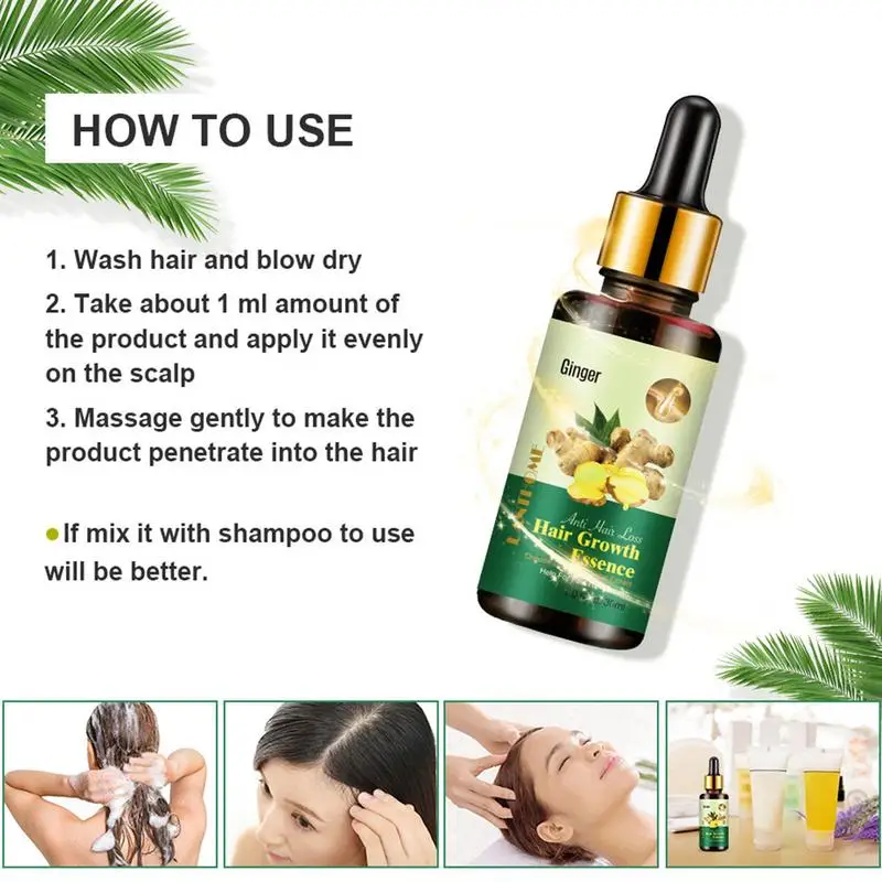 Hair Growth For Women Men Ginger Oil Hair Regrowth For Men & Women Natural Hair Growth Essence Oil For Hair Thickening & Hair