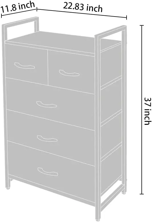 

Azl1 Life Concept Storage Dresser Furniture Unit - Large Standing Organizer Chest For Bedroom, Office, Living Room, And Closet