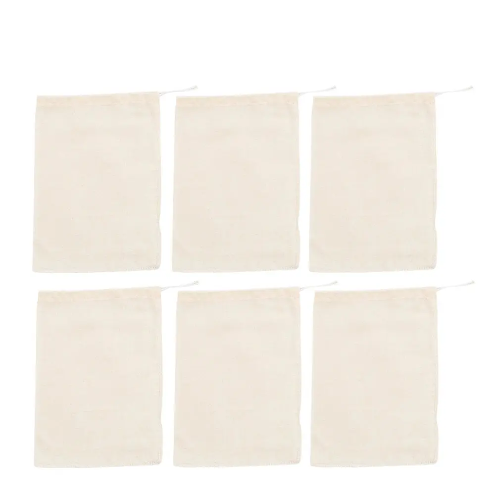 20Pcs Herb Filter Bags Natural Cotton Drawstring Tea Strainer for Coffee Spice Herbal Milk Soup Reusable Strong Filtration Easy