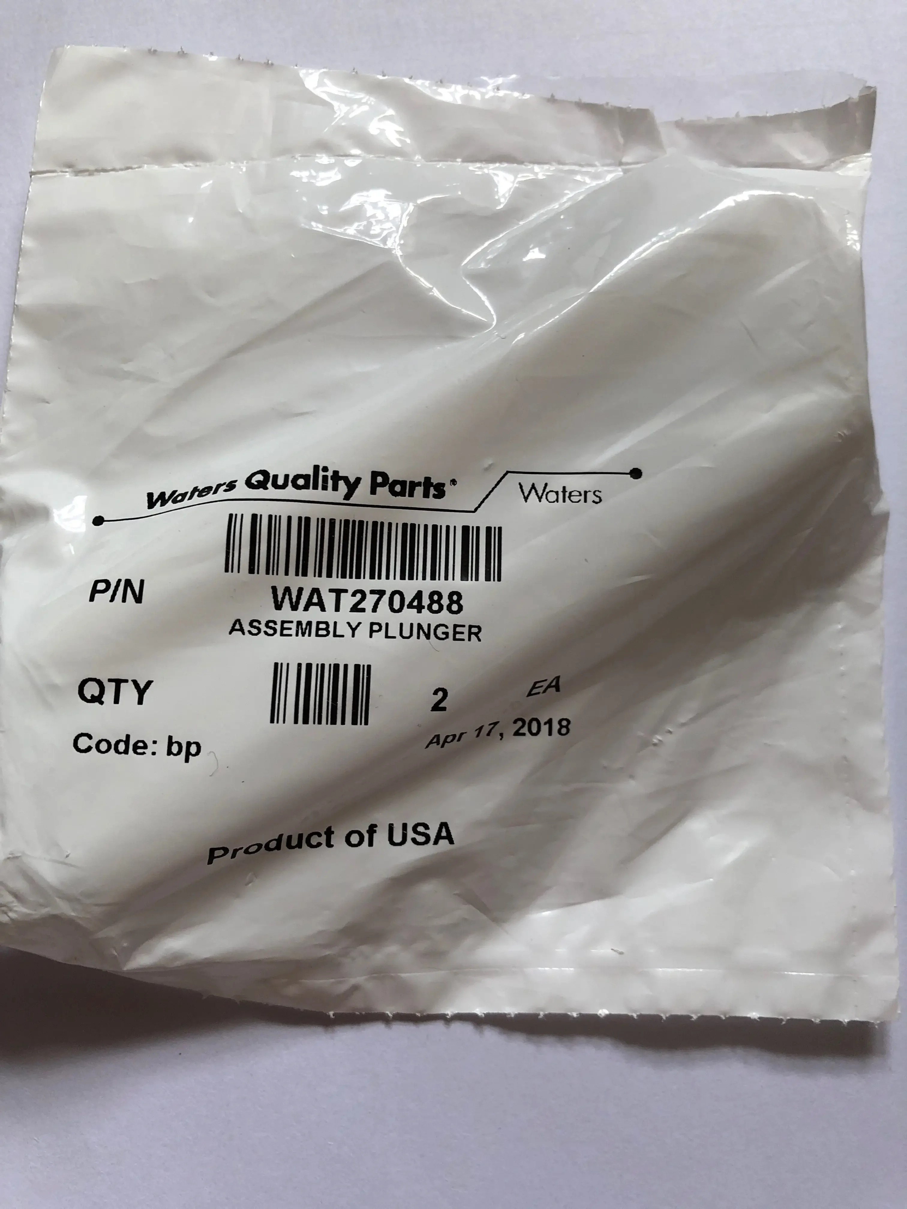 Waters 2695 plunger rod WAT270488 2/including 2 WAT270759 original promotion