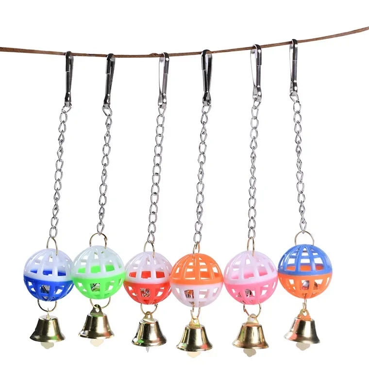 Bird Parrot Toy Colorful Bird Swing Toys with Bell Hanging Toy for Budgie Lovebirds Conures Small Parakeet Agapornis Cages Decor