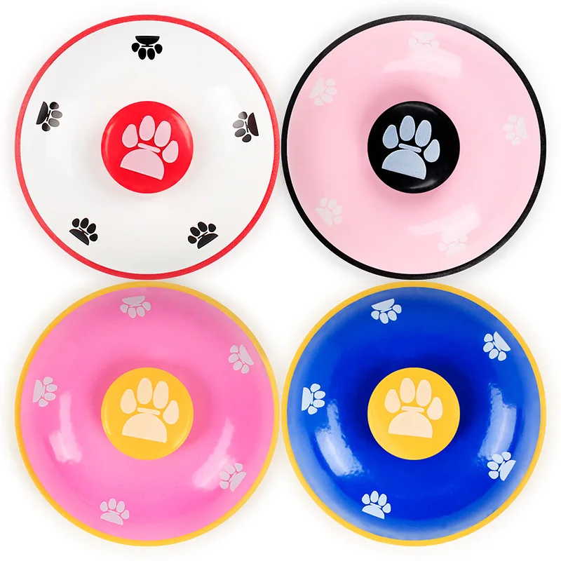 

Pet cat dog Toy Training Called Dinner Small Bell Footprint Ring Dog Toys For Teddy Puppy Pet Call