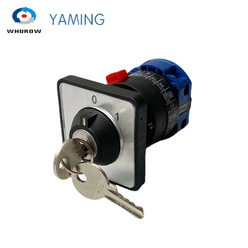 

LW26-20/1 OFF-ON 2 Positions Single Hole With Lock Key Universal220V Power Supply Cut-off Start Option Rotary Cam Switch