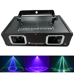 Disco Laser Dual Lens e Single Shot RGB Beam Line Scanner Projetor, DJ Stage Luz, Aplicar para Festa de Casamento, DMX 512