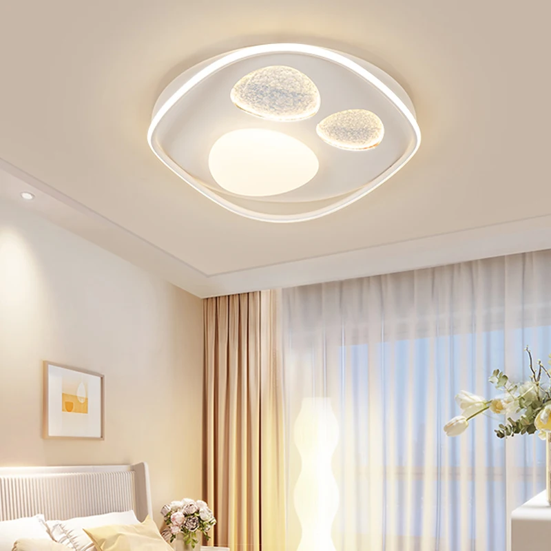 Modern Simple Bedroom Lamp Ceiling Chandelier With Remote Control Cream Style Living Kids Room Decor Mickey Led Ceiling Lights