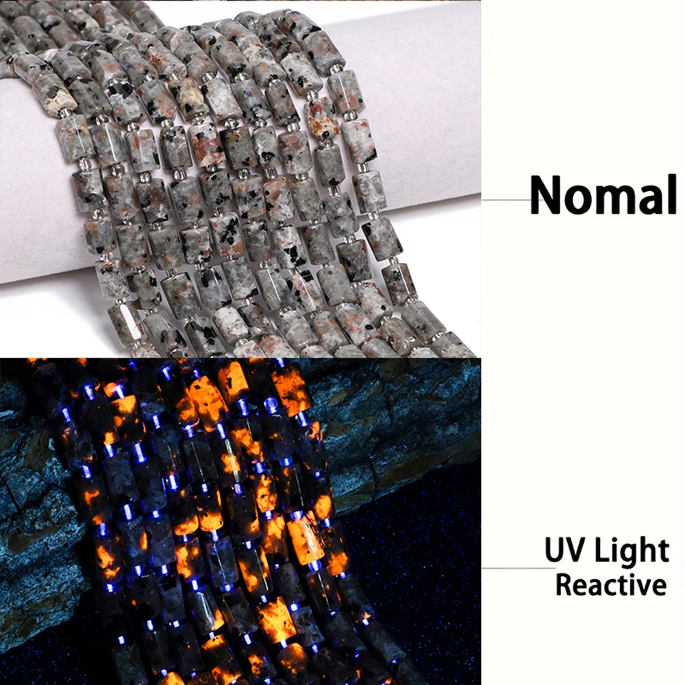 6-12 مللي متر اليوبيرليت الطبيعي توهج حجر الأشعة فوق البنفسجية ضوء رد الفعل Syenite لهب الخرز فضفاض خزر عازل لصنع المجوهرات أساور يدوية #5