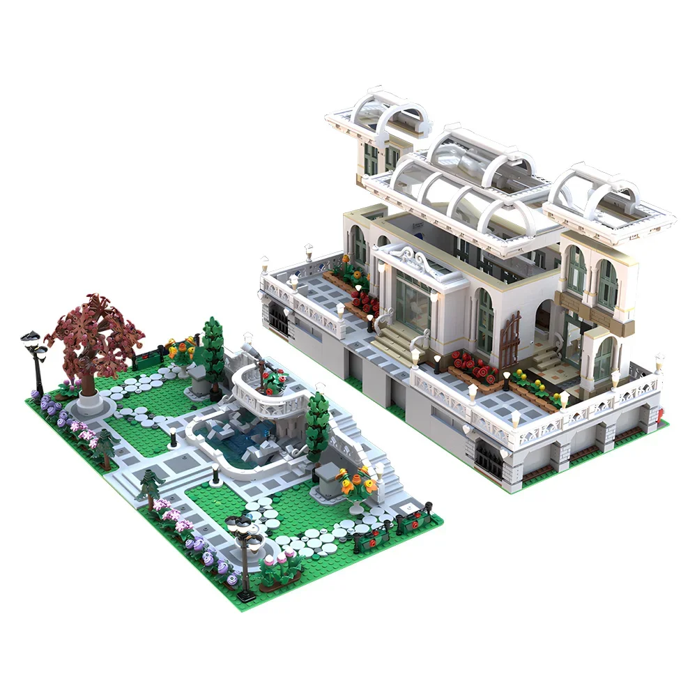 MOC-201703 قصر نباتي كبير حديقة وحدات اللبنات حديقة نباتية قصر عرض الشارع العمارة الطوب اللعب هدية #4