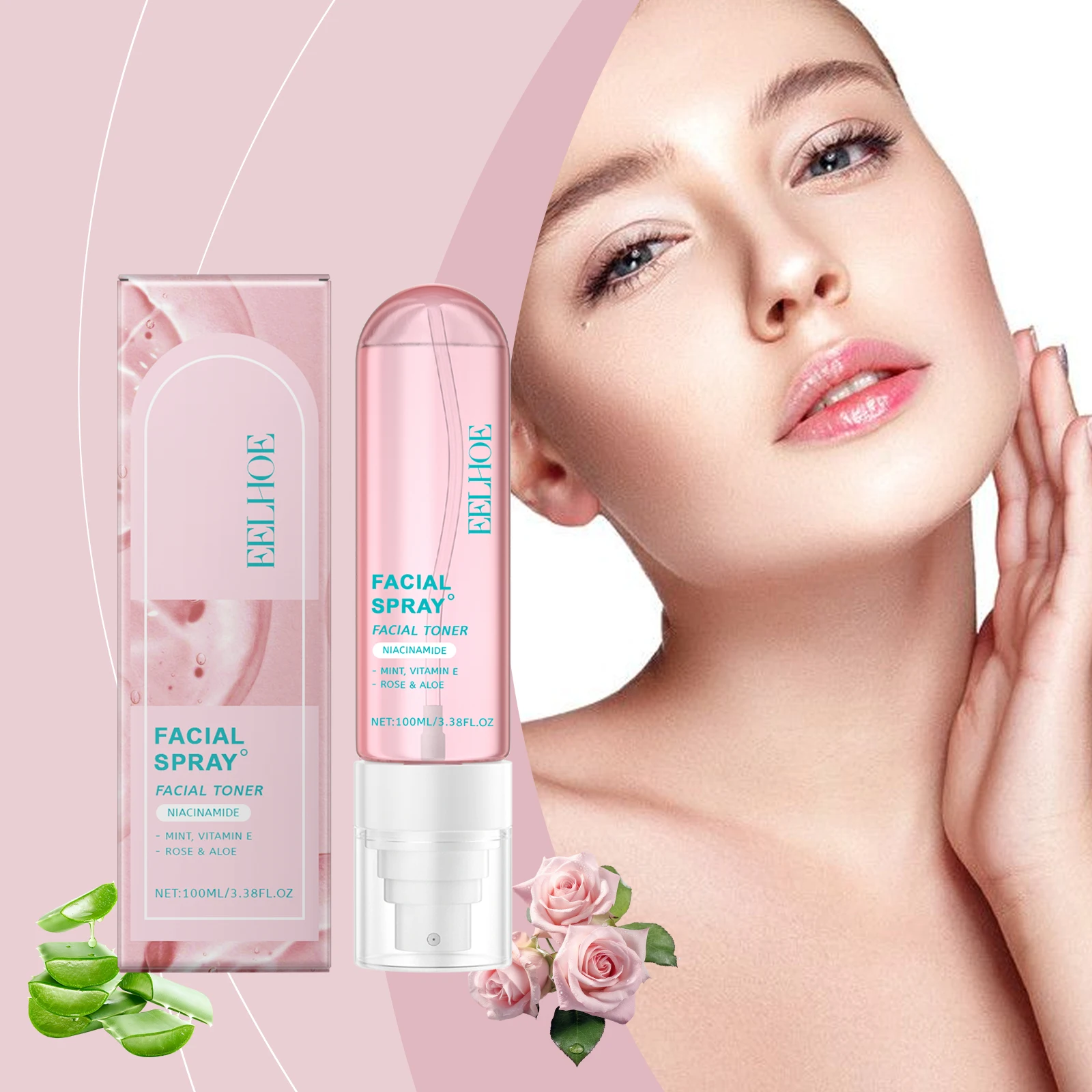 „Spray i tonik do twarzy z witaminą E – nawilżająca mgiełka dla blasku skóry, 100 ml (3,38 fl oz)”