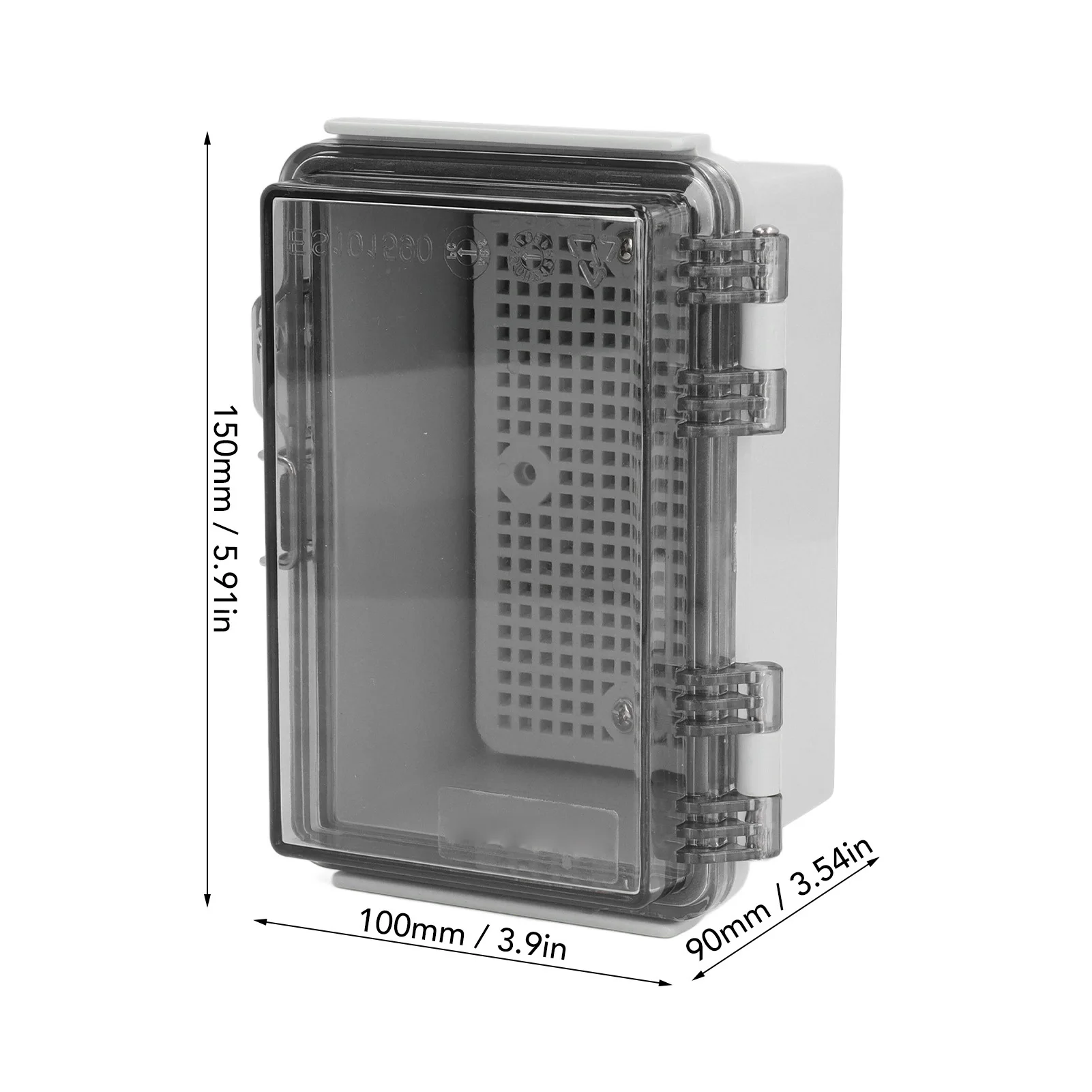 100x150x90mm Distribution Box with Hinged Cover Mounting Plate Brackets IP67 Waterproof ABS Plastic Electrical Enclosure