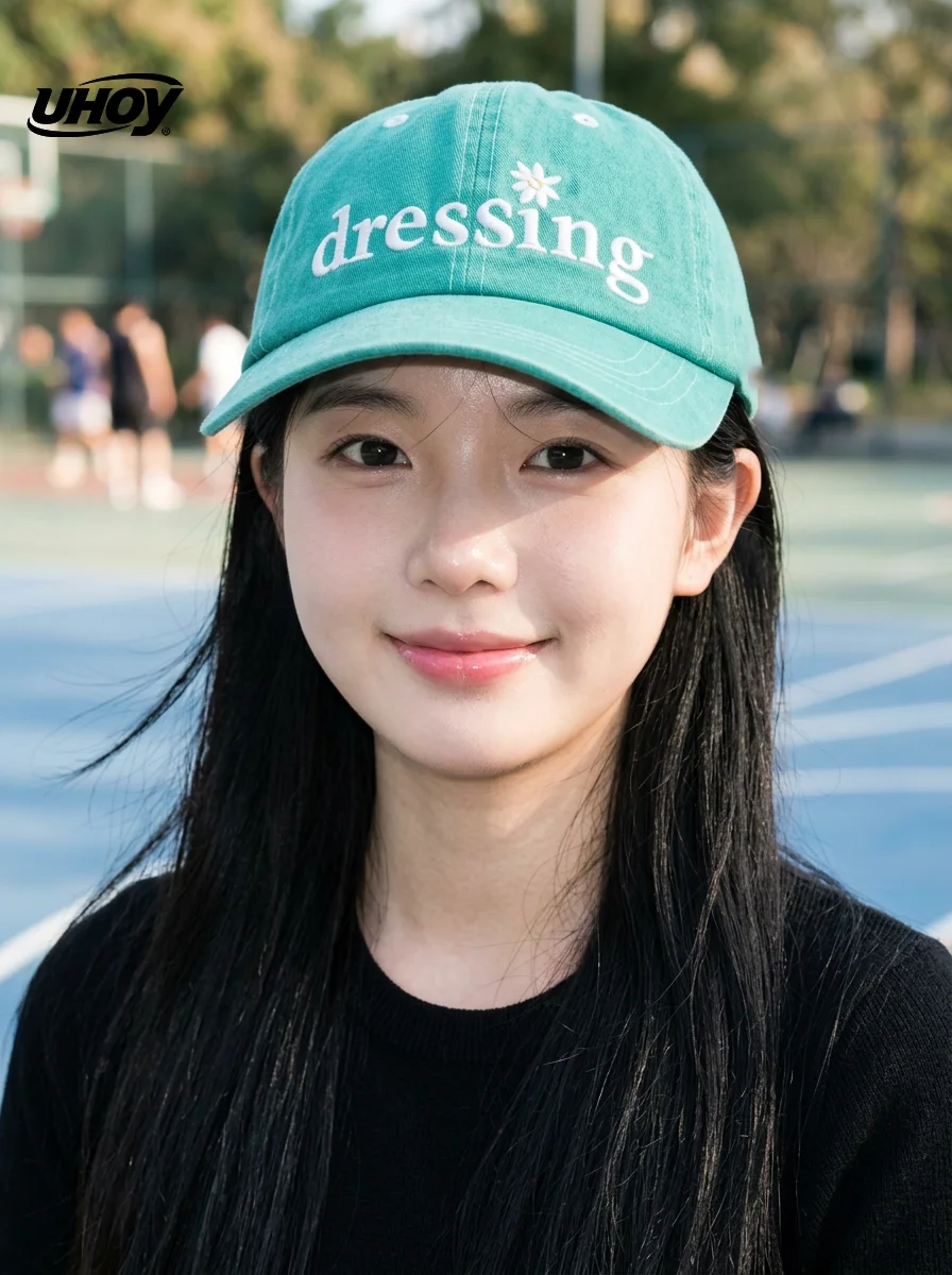 女性の野球帽韓国スタイル夏の日焼け防止顔痩せ通気性カジュアルヴィンテージ調節可能な綿帽子
