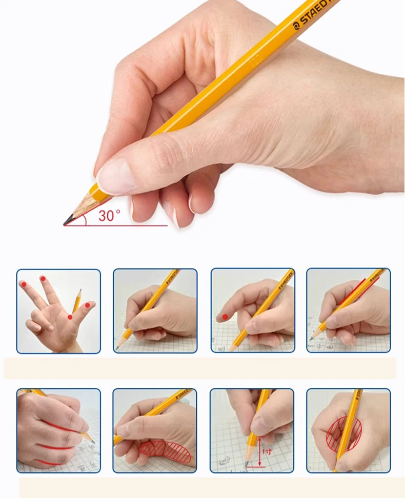 12-teiliges deutsches STAEDTLER Holzbleistift-Set 2B HB zum Schreiben, Malen, sechseckiger Stifthalter, Büro, Schulbedarf – Detail 9