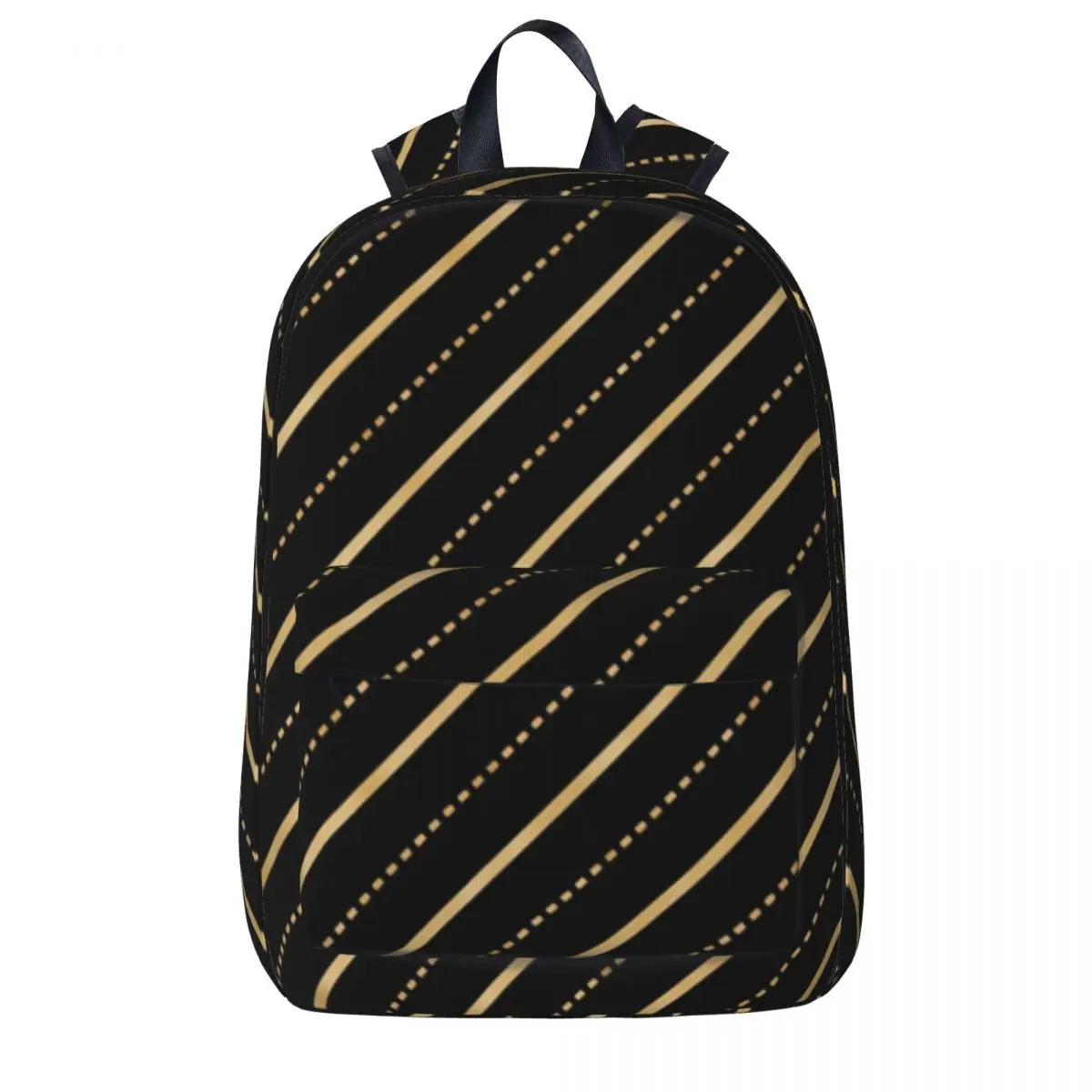 Gold Dot Backpack Glittering Stripes Student Unisex Polyester Travel Backpacks Lightweight Kawaii School Bags Rucksack