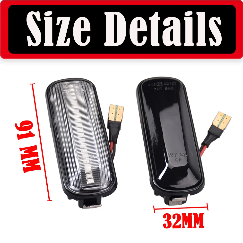 2 Stück Dynamische LED-Seitenmarkierungsleuchten Blinker Auto-Zubehör für Honda Civic EK 2/3/4-Türer Ballade CRV Prelude 95-99 – Detail 4