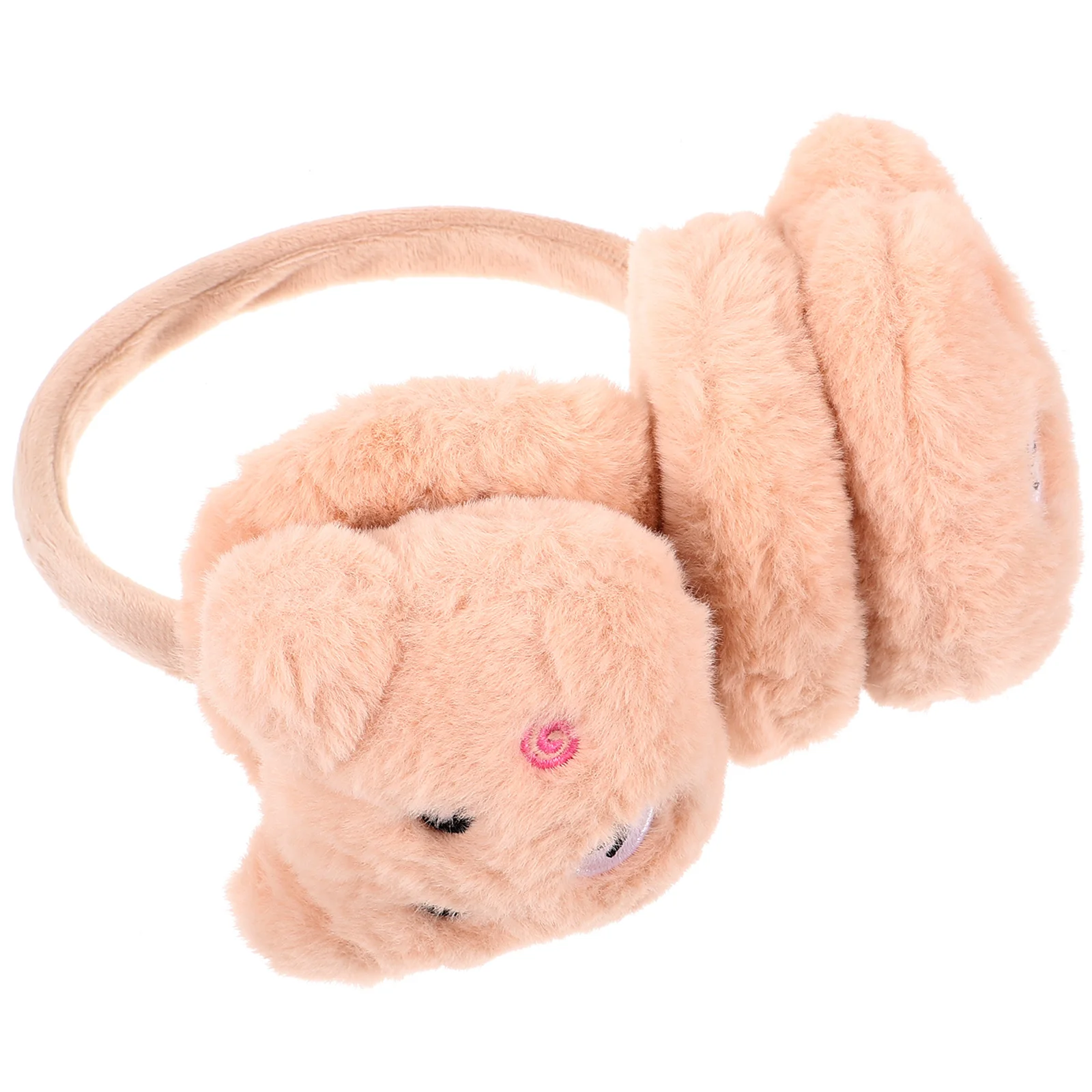 ผู้ใหญ่หูแพนด้า Muffs แถบคาดศีรษะป้องกันครอบคลุมหรูหราฤดูหนาว Beige Plush Warmers Miss