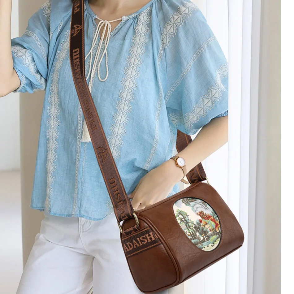 Fashion Landscape Painting  Purses and Crossbody Bags for Women  Handbags Luxury Designers High Quality Solid Color Shoulder Bag