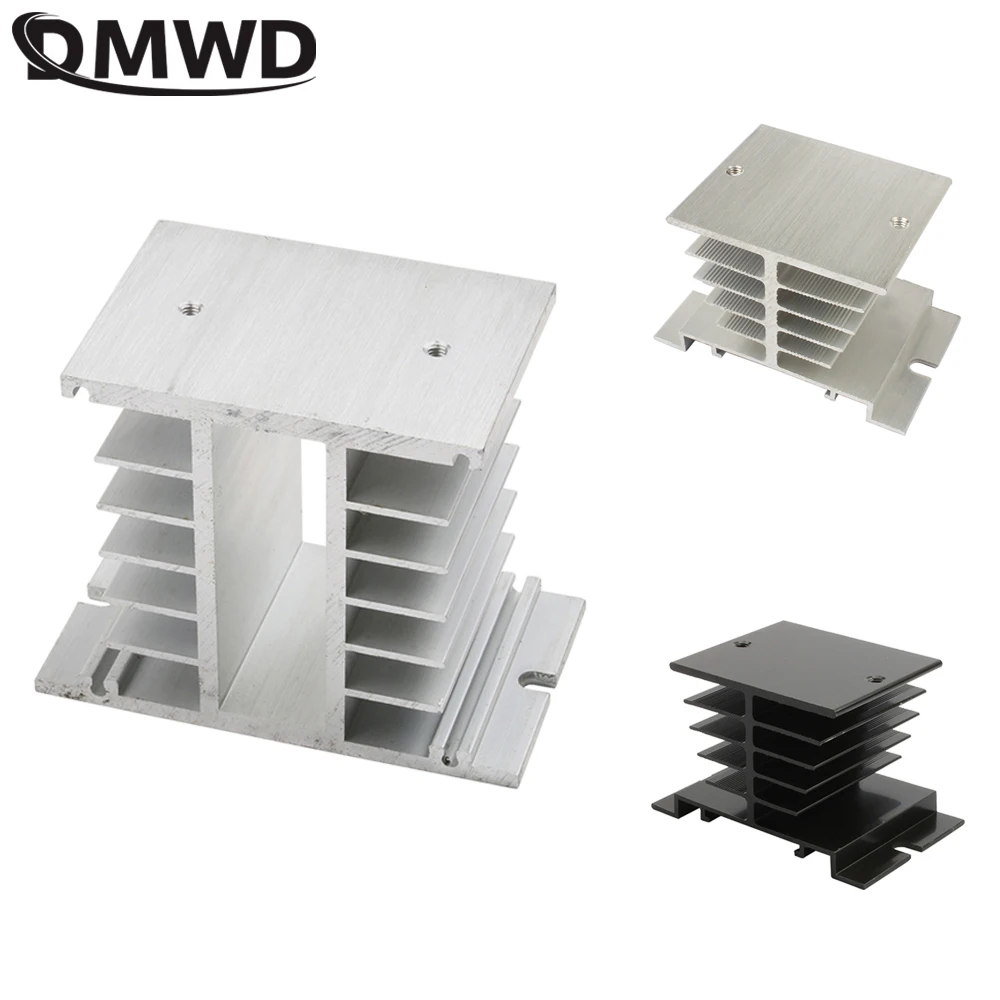 1pc Single Phase Solid State Relay SSR Aluminum Heat Sink Dissipation Radiator Suitable for 10A-40A relay