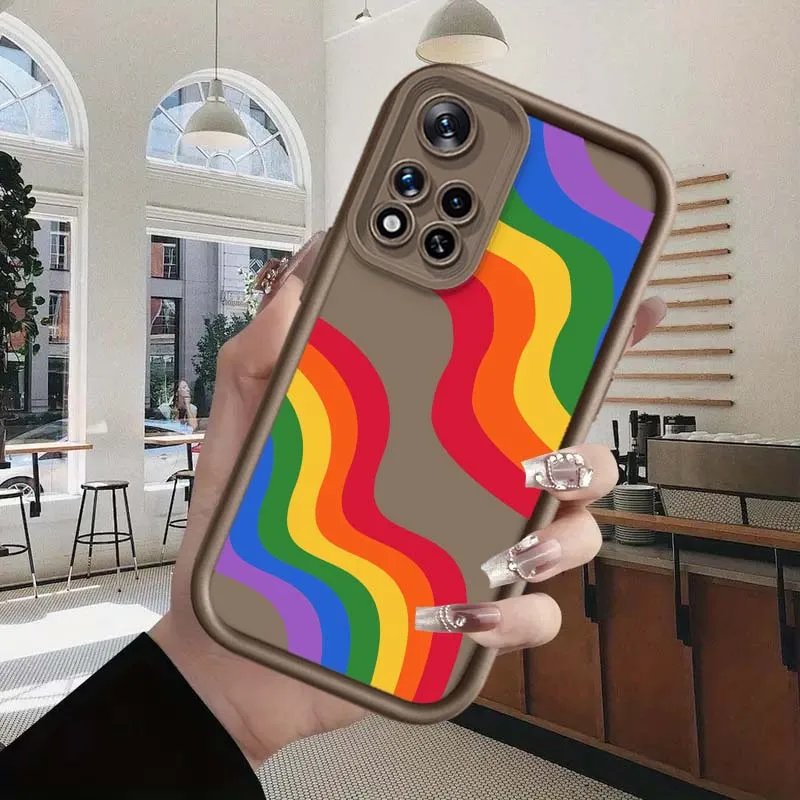 Fashion Rainbow Cover Cover For Xiaomi Poco M7 M6 M5 M4 M3 M2 X7 F6 F5 F4 F3 Pro Plus  GT 5G Eye Ladder Phone Case
