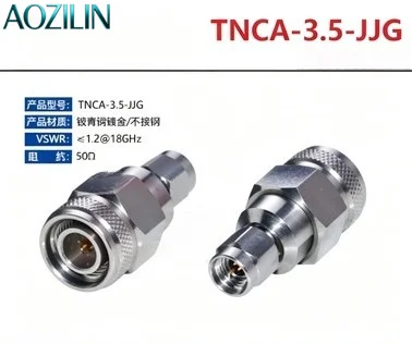 AOZILIN Stainless Steel TNC to SMA RF Adapter DC-18GHz Low VSWR 3.5mm Coaxial Test Connector